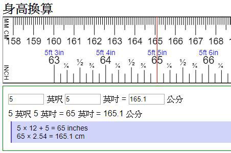 一尺幾吋|身高換算(英呎，英吋=公分？, 自動計算機)